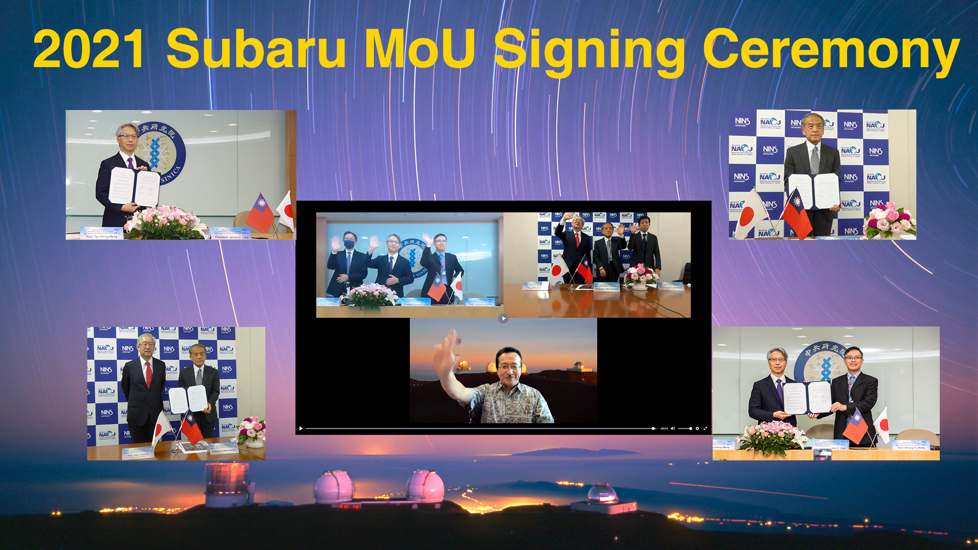 Signing Ceremony for the Memorandum of Understanding for Scientific  Collaboration on the SUBARU TELESCOPE between AS/ASIAA and NINS/NAOJ